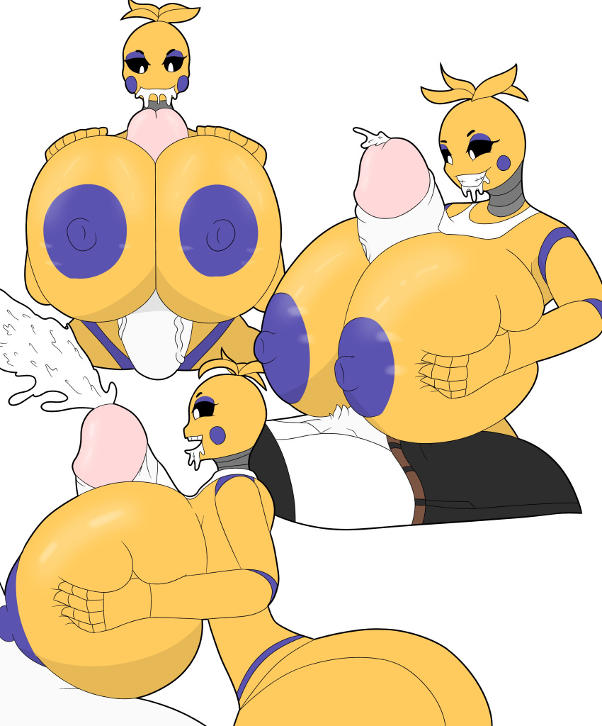 breasts bunny_ears bunny_humanoid cum_on_breasts five_nights_at_freddy's five_nights_at_freddy's_2 fnaf huge_ass huge_breasts huge_cock hyper hyper_breasts larger_female paizuri purple_nipples stemingbunbun straight thic_bunny titjob toy_chica_(fnaf) white_skin