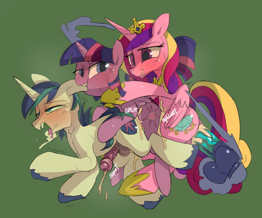 2020 absurd_res alicorn baigak balls bodily_fluids brother brother_and_sister cum cum_inside cutie_mark digital_media_(artwork) dildo equid equine feral feral_on_feral friendship_is_magic futatwi genital_fluids genitals green_background group group_sex hair hi_res horn incest magic male mammal multicolored_hair my_little_pony penis princess_cadance_(mlp) quadruped rule_63 sex sex_toy shining_armor_(mlp) sibling simple_background sister threesome tongue tongue_out twilight_sparkle_(mlp) unicorn wings