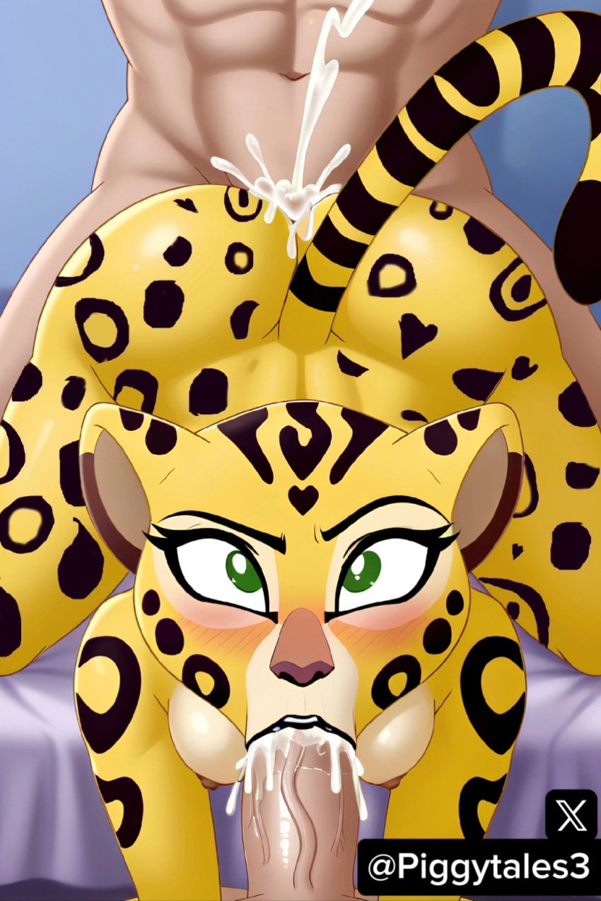 2boys1girl 2humans ai_assisted ai_generated anal_insertion anal_sex anthro anthro_penetrated anthro_penetrating bed bedroom bedroom_sex big_ass big_breasts big_penis bitch black_claws black_lips black_lipstick blonde_female blowjob blush blush_lines body_blush breasts cheetah cheetah_ears cheetah_girl cheetah_tail cum_in_ass cum_in_mouth cum_in_pussy cum_inside cum_on_face cumdrip cumshot dominant_anthro dominant_female double_penetration elongation eyes_squinting fellatio fellatio_domination fellatio_while_penetrated female fuli fuli_(the_lion_guard) fuli_(tlg) furry furry_female furry_only green_eyes high_quality high_resolution human_on_anthro humanoid_penis kneeling kneeling_oral_position logo male muzzle oral_creampie oral_penetration oral_sex penis penis_in_mouth penis_in_pussy penis_on_face photoshop piggytales3 pink_muzzle pink_nipples pussy sextape slut squirting submissive submissive_female sucking sucking_penis tail the_lion_guard the_lion_king twitter twitter_username two_men two_penis, username white_sclera yellow_body yellow_fur