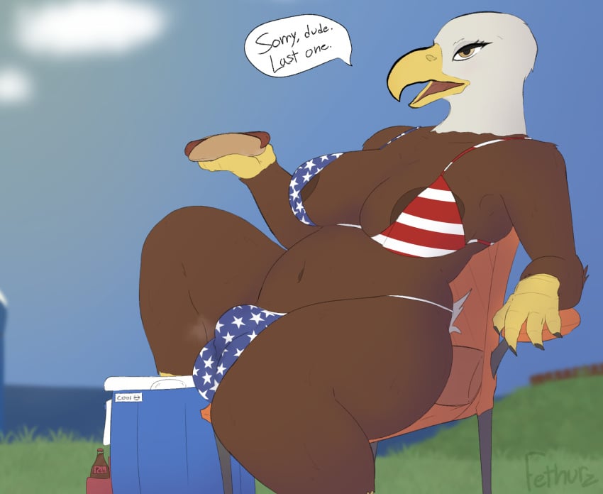 1futa 4th_of_july anthro avian bald_eagle big_breasts bird breasts chubby cock fat_ass fethurz food furry futanari hot hotdog intersex musk outside penis pudgy steam sweat sweaty thick_thighs