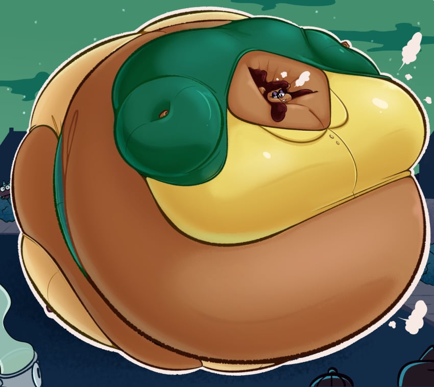 air_inflation anthro ass bbw belly belly_overhang big_ass big_belly big_breasts bloated breasts carla_(ok_k.o.!_lbh) cleavage disco_chaos exhibitionism female female_focus furry huge_ass huge_belly huge_breasts hyper_belly immobile immobilization inflation non-canonical_size nonude ok_k.o.!_let&#039;s_be_heroes ready_to_pop spherical_inflation ssbbw thick_ass thick_thighs tight_clothing wide_hips