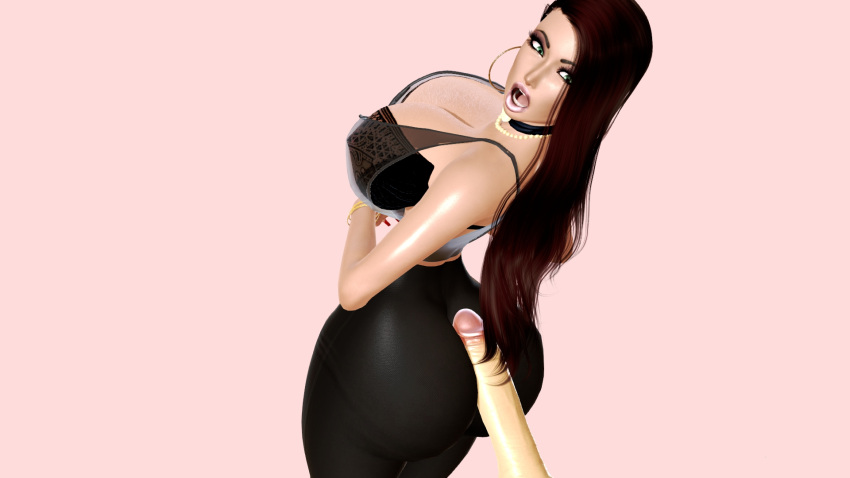 1girls 3d assjob big_ass big_breasts big_penis bimbo bursting_breasts buttjob cleavage clothed curvy female finalheaven2 full_cleavage honey_select hoop_earrings hourglass_figure leggings office secretary source_request thin_waist tight_clothes