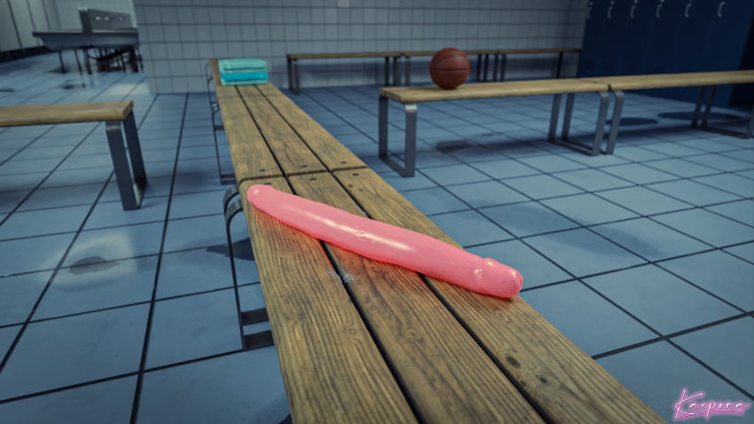 3d 3d_(artwork) artist_name ball dildo kaepora_(artist) object object_focus pink_dildo sex_toy smutbase watermark