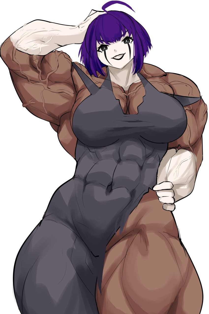 abs dark-skinned_female mime musctonk muscular muscular_female thick_thighs