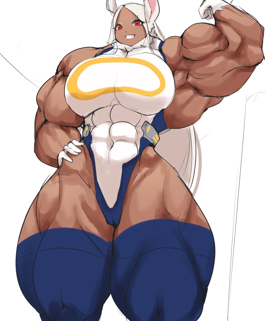 abs alternate_muscle_size dark-skinned_female flexing miruko musctonk muscular muscular_female