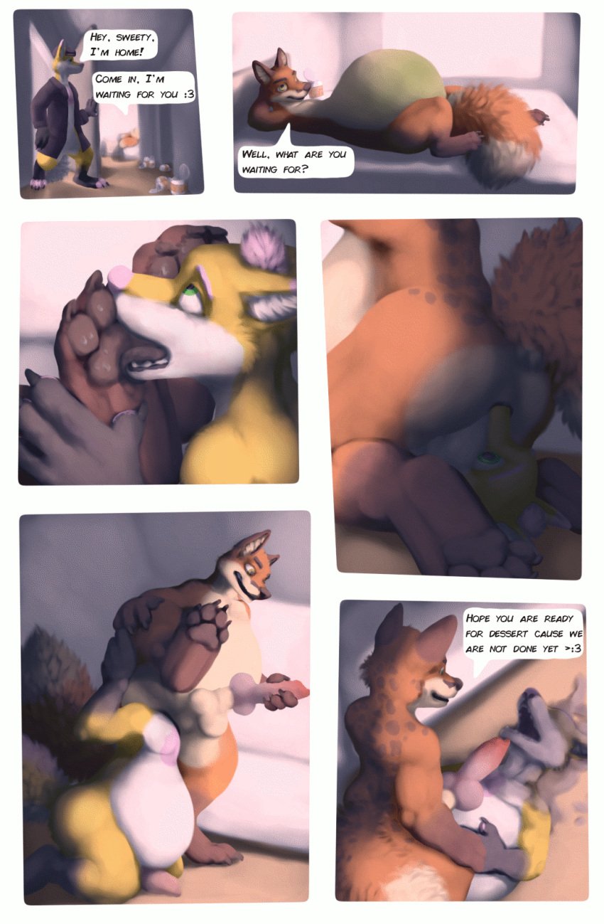 2020 4_fingers 4_toes :3 anal anal_vore animal_genitalia animal_penis animated animated_comic anthro anthro_on_anthro anthro_penetrated anthro_penetrating anthro_penetrating_anthro anus asphyxiation ass balls barefoot bed bedroom belly big_balls big_belly big_butt biped black_text bodily_fluids border breath building butt_focus butt_grab can canid canine canine_penis cheek_tuft claws close-up clothed clothing comic countershade_torso countershading deep_rimming detailed_background dialogue dipstick_tail door duo english_text erection facesitting facial_tuft fangs fart feet fingers fluffy fluffy_tail foot_fetish foot_focus foot_grab foot_lick foot_play fox fur fur_markings furniture gas genitals green_eyes hair half-closed_eyes hallway hand_on_butt hand_on_stomach hands_behind_head hat headgear headwear hi_res high-angle_view hindpaw holding_leg holding_penis house inner_ear_fluff inside kneeling knot leg_grab levi_(character) licking looking_at_another looking_down looking_up loop low-angle_view lying male male/male male_penetrated male_penetrating male_penetrating_male mammal markings masturbation morphing motion_tweening multicolored_body multicolored_fur multicolored_tail multiple_scenes narrowed_eyes nude on_back on_bed on_top open_mouth oral orange_body orange_fur panting paw_grab pawpads paws penetration penile penile_masturbation penis pink_hair pink_nose pink_penis raised_leg red_body red_fur rimming rut saliva secretden sex sheath short_playtime side_view sitting slightly_chubby sniffing speech_bubble spots spotted_body spotted_fur spread_anus spread_legs spreading standing submissive submissive_male tan_penis tan_tongue teeth text three-quarter_view tired toes tongue tongue_out tuft vore wet white_body white_border white_countershading white_fur window yellow_body yellow_eyes yellow_fur