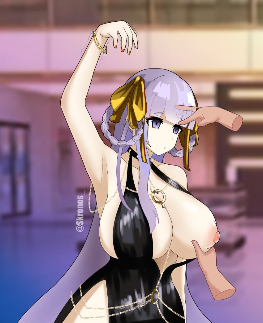 absurdres arm_levitation armpits bare_shoulders bb_(fate/extra) bracelet braid breast_grab breasts choker collarbone disinterested dollification dress drool empty_eyes expressionless eyebrows_visible_through_hair fate/extra fate/extra_ccc fate/grand_order fate_(series) female female_only femsub finger_to_forehead frozen gold hair_ornament hair_ribbon huge_breasts hypnosis imminent_rape indifference indifferent jewelry kronobas28 large_breasts long_hair nail_polish necklace nipples one_breast_out phantom_hand purple_eyes purple_hair ribbon signature solo tagme trembling unaware unaware_hypnosis unbothered uncaring very_long_hair voluptuous voluptuous_female watermark
