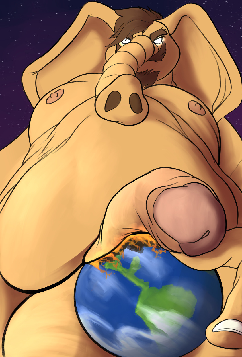 absurd_res appledectomy balls belly destruction elephant elephantid genitals gizbabbu hi_res male mammal nipples organs overweight penis penis_tip planet proboscidean skaldaxe stomach