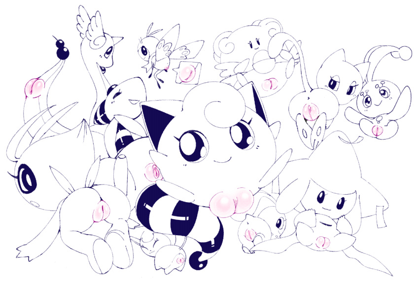 10girls ampharos antennae anus ass big_eyes blissey celebi chikorita chubby dinosaur dragon dragonair exed_eyes eye_contact eyelashes fairy feet feline female feral furry horn jigglypuff jirachi larger_female legendary_pokémon looking_at_viewer manaphy mew nintendo nude partially_colored paws plump_labia pokemon pokemon_(species) pokemon_dppt pokemon_gsc pokemon_rgby pokemon_rse pokemon_sm presenting presenting_hindquarters presenting_pussy pussy ribombee scalie sheep size_difference sketch smaller_female stripes tail video_games wings