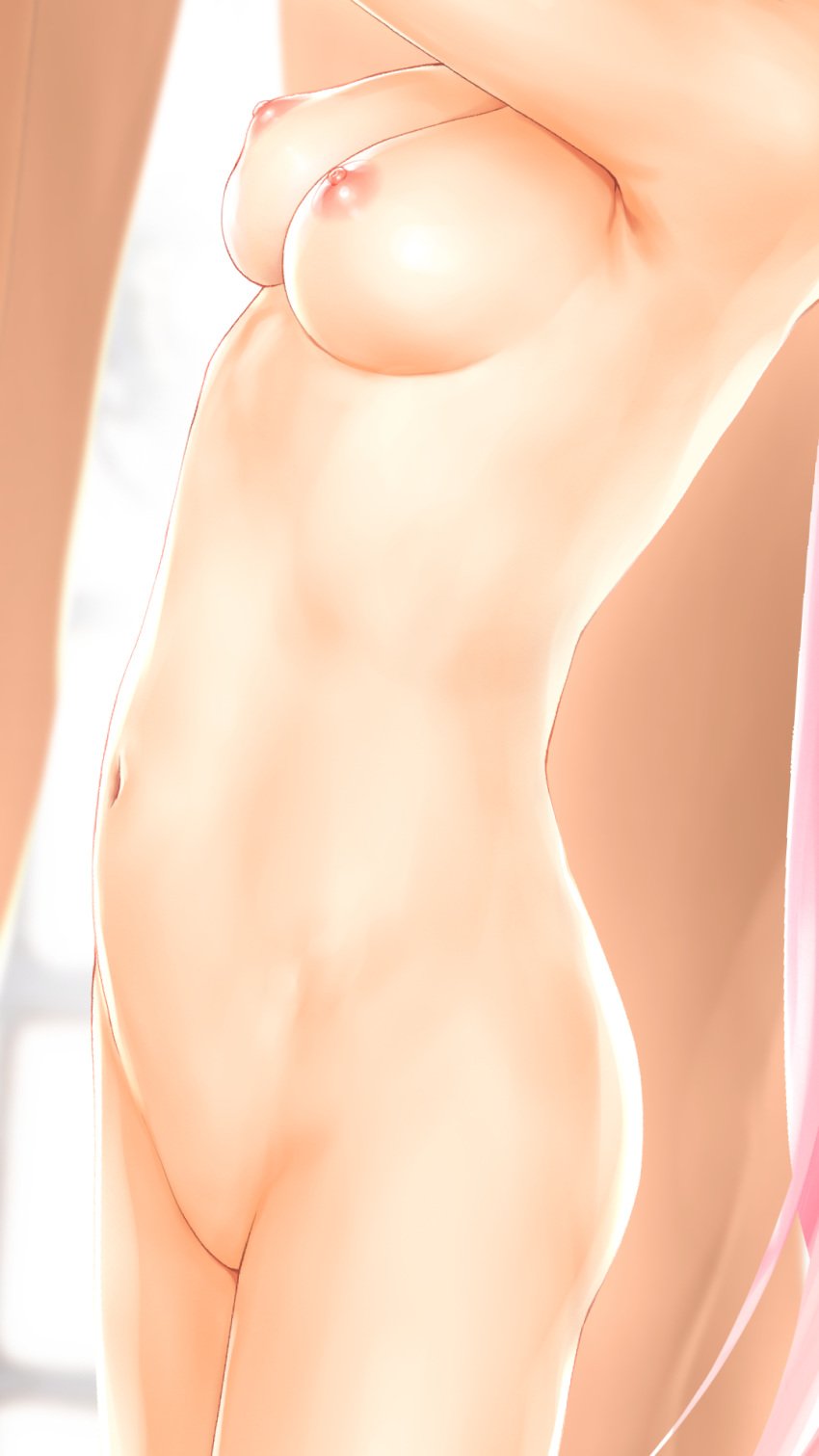 armpits breasts close-up endou_hiroto female from_side groin head_out_of_frame highres medium_breasts navel nude original solo standing