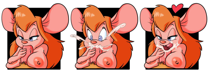 alpha_channel anthro areola between_breasts big_breasts black_background blonde_hair bodily_fluids border breast_rest breasts chip_'n_dale_rescue_rangers cum cum_in_mouth cum_inside cum_on_chin disney excessive_cum eyelashes faceless_male fellatio female gadget_hackwrench genital_fluids hair half-closed_eyes handjob heart licking_cum lordstevie mammal mouse multiple_images murid murine narrowed_eyes nipples oral outside_border penile pink_body pink_nose pink_skin rodent sequence sex simple_background solo tongue tongue_out transparent_background wide_eyed