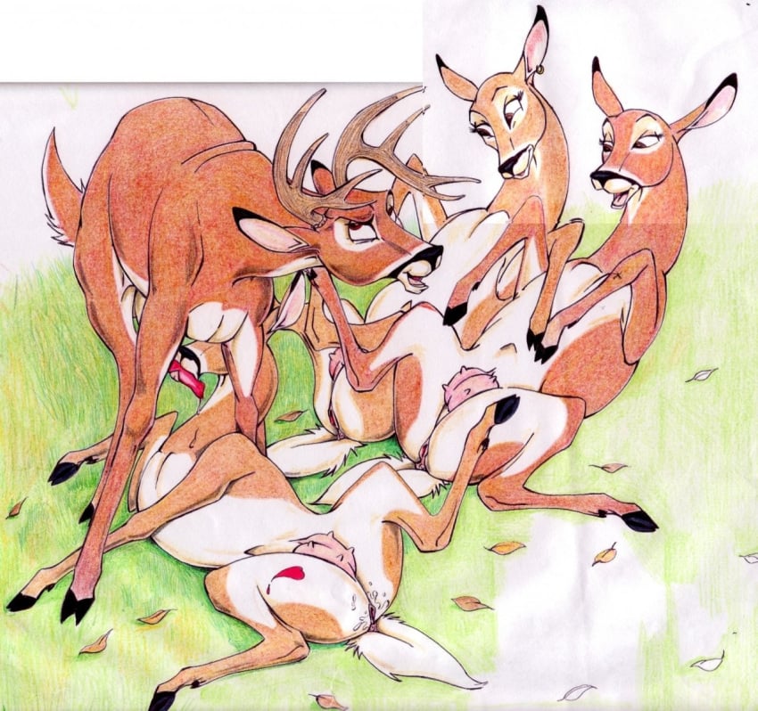 bambi_(character) bambi_(film) deer disney faline feral feral_on_feral klaus_doberman penis pussy tagme
