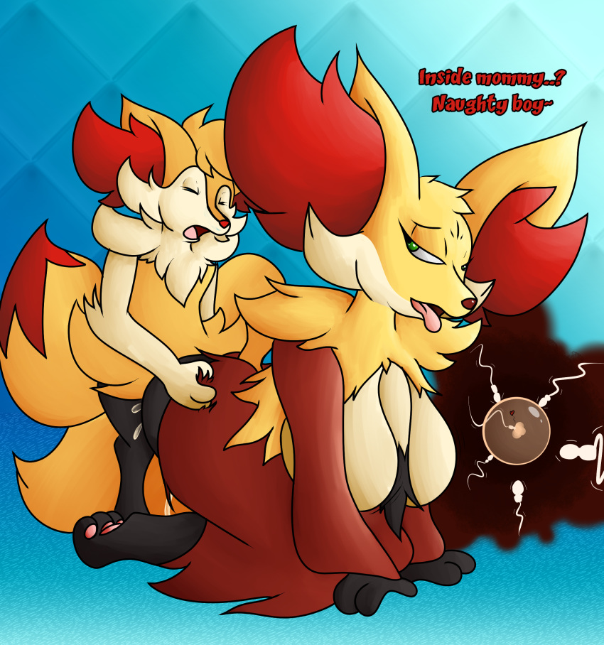 1boy 1girls 2020 3_fingers 3_toes age_difference all_fours anthro anthrofied ass big_ass big_breasts big_ears blue_background bodily_fluids bouncing_breasts braixen breasts canine closed_eyes cum cum_in_pussy cum_inside delphox doggy_style duo feet female female_penetrated from_behind fur furry genital_fluids green_eyes hi_res huge_breasts impregnation incest inner_ear_fluff internal larger_female looking_back male male_penetrating male_penetrating_female mammal mother mother_and_child mother_and_son motion_lines neksu nintendo nude open_mouth ovum parent parent_and_child paws penetration pokémon_(species) pokemon pokemon_(species) pokemon_xy red_fur sex simple_background size_difference smaller_male son straight text thick_thighs tongue tongue_out tuft vaginal_penetration video_games white_fur wide_hips x-ray yellow_body yellow_fur