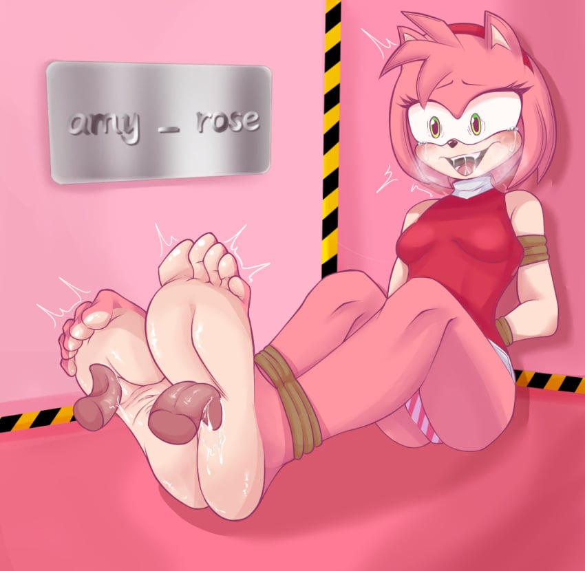 5_toes amy_rose barefoot eulipotyphlan feet female feral foot_fetish foot_focus foot_lick foot_play fur furry hedgehog humanoid humanoid_feet licking mammal pink_body pink_fur plantigrade restraints sega soles solo sonic_(series) sonic_the_hedgehog_(series) stocks tickling tickling_feet toes tongue