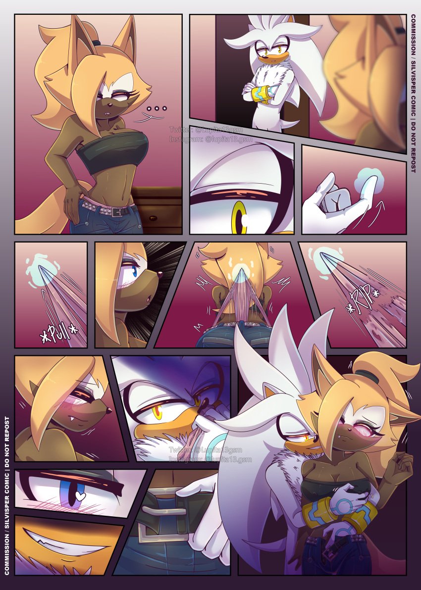 absurd_res anthro bedroom_eyes belt bottomwear canid canine canis clothing duo eulipotyphlan female from_behind_position hedgehog hi_res idw_publishing lupita13 male male/female mammal narrowed_eyes panties pants pink_clothing pink_panties pink_underwear ripping_wedgie seductive sega sex silver_the_hedgehog sonic_(series) sonic_the_hedgehog_(comics) sonic_the_hedgehog_(idw) sonic_the_hedgehog_(series) surprise surprised_expression telekinesis tight_bottomwear tight_clothing tight_pants topwear torn_clothing tube_top underwear wedgie whisper_the_wolf wolf