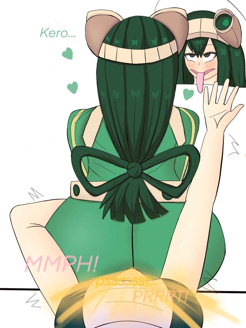 asui_tsuyu boku_no_hero_academia facesitting fart fart_cloud fart_fetish fart_torture farting_on_face femdom frog_girl frog_tongue hearts_around_head ochako_uraraka tongue_out tsuyu_asui yuri