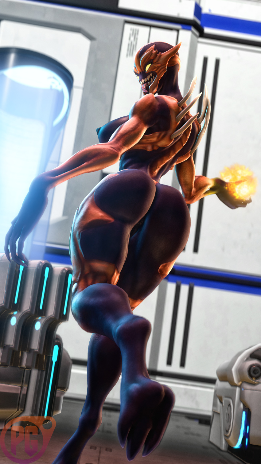 1girls 3_toes 3d 4k anus ass bald breasts claws demon digital_media_(artwork) doom eye_contact feet female fire imp_(doom) inside looking_at_viewer nipples nude pervertguy341 pussy rule_63 seductive soles solo source_filmmaker source_request teeth text thick_thighs tongue tongue_out video_games watermark wide_hips