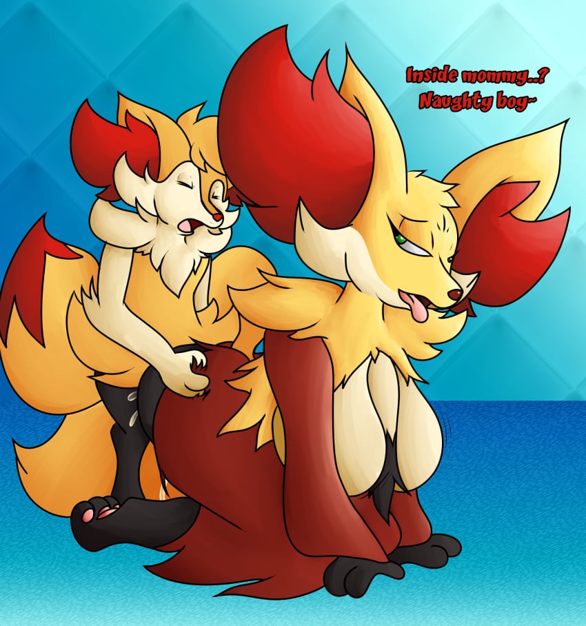 1boy 1girls 2020 3_fingers 3_toes age_difference all_fours anthro anthrofied ass big_ass big_breasts big_ears blue_background bodily_fluids bouncing_breasts braixen breasts canine closed_eyes cum cum_in_pussy cum_inside delphox doggy_style duo feet female female_penetrated from_behind fur furry genital_fluids green_eyes hi_res huge_breasts incest inner_ear_fluff interspecies larger_female looking_back male male_penetrating male_penetrating_female mammal mother mother_and_child mother_and_son motion_lines neksu nintendo nude open_mouth parent parent_and_child paws penetration pokémon_(species) pokemon pokemon_(species) pokemon_xy red_fur sex simple_background size_difference smaller_male son straight text thick_thighs tongue tongue_out tuft vaginal_penetration video_games white_fur wide_hips yellow_body yellow_fur