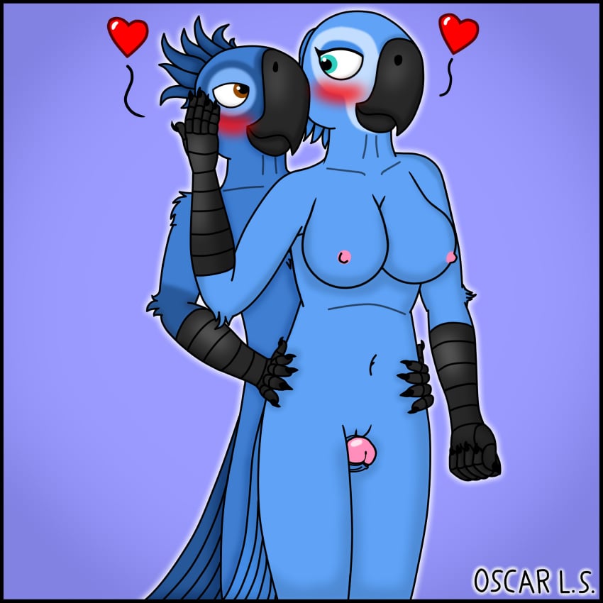 1:1 2020 anthro ass avian beak bird black_border blue_body blue_feathers blue_macaw blue_sky_studios border duo feathers female fur genitals hi_res humanoid_genitalia humanoid_penis incest jewel_(rio) male mature_female mother mother_and_child mother_and_son nipples nude parent parent_and_child penis pussy pussyjob rio_(film) rio_(series) simple_background son straight tiago_(rio)