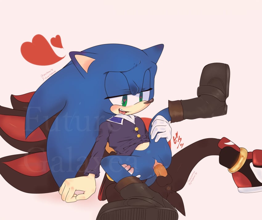 absurd_res andromorph anus balls bottomless clothed clothing cuntboy cuntboy/male duo futuregalaxea genitals hi_res intersex penis pussy shadow_the_hedgehog sonadow sonic_(series) sonic_the_hedgehog sonic_the_hedgehog_(series) vaginal_penetration