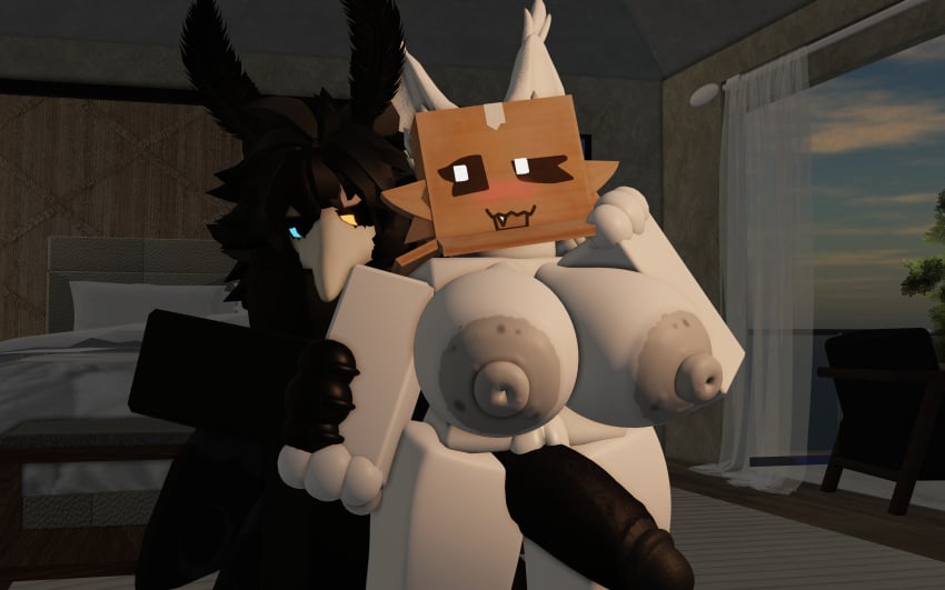 3d 3d_(artwork) :3 artist_request blush boxhead massive_cock paws roblox roblox_studio robloxian tagme thick_thighs thigh_fuck thigh_grab thigh_job white_fur