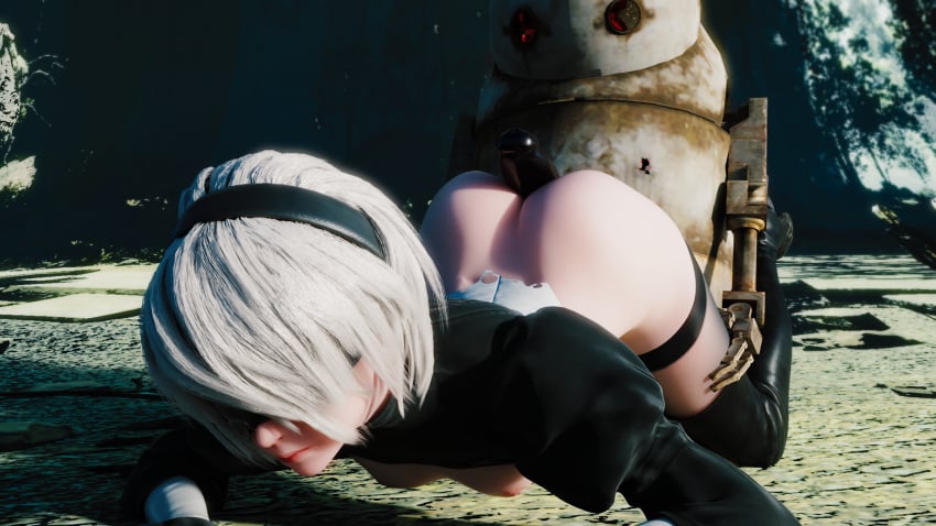 3d assjob buttjob clothing high_resolution idemi-iam nier nier:_automata robot square_enix taken_from_behind yorha_2b