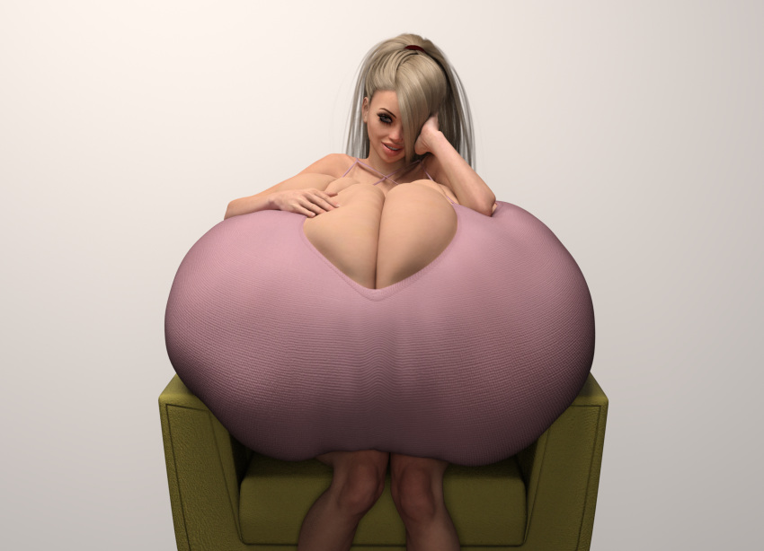 3d absurd_res big_lips bimbo blonde_hair breast_expansion bursting_breasts chair expansion female gigantic_breasts halter_top huge_breasts hyper_breasts leaning_on_breasts mascara overflowing_breasts pink_clothing posing sirstuff sitting solo solo_focus supported_by_breasts tight_clothing