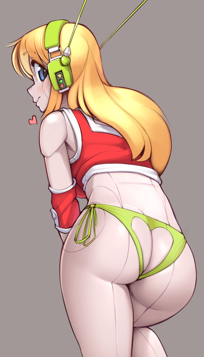 1girls absurd_res anal anal_access anal_only anal_only_panties ass ass_cleavage backless_panties blade_strangers blonde_hair blue_eyes blush breasts butt butt_crack cave_story closed_mouth clothed curly_brace doukutsu_monogatari female female_only gray_background green_panties gynoid headphones heart heart_cutout hi_res high_resolution legs long_hair looking_at_viewer looking_back nickleflick panties pantsu presenting_ass robot side-tie_panties simple_background solo solo_female tank_top underwear very_high_resolution wamudraws