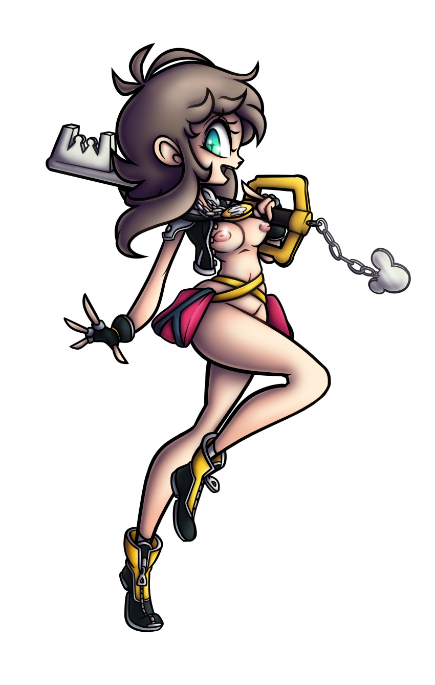 alpha_channel breasts casual cosplay disney female footwear for_sticker_use handwear human inverted_nipples keyblade kingdom_hearts nipples nude patreon png poppy_(radicalsoda) radicalsoda square_enix sticker_template transparent_background transparent_png weapon white_background youtube