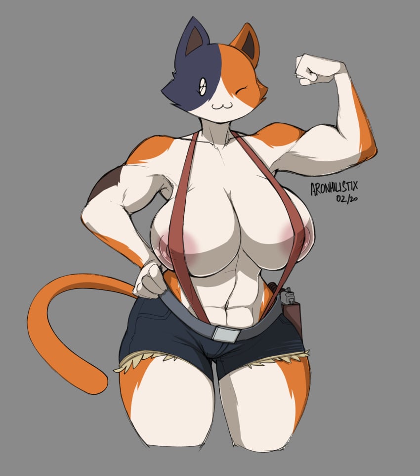 aronhilistix banana big_breasts boobs breasts cat cat_ears cleavage felid feline felis female fortnite fur furry furry_only meowscles_(fortnite) muscle muscular muscular_female partially_clothed r63_meowscles rule_63 tagme tail thick_thighs