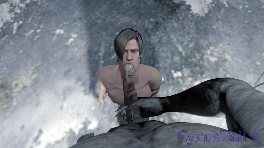 3d cum cum_in_mouth cyrustail1 gay leon_scott_kennedy male male/male male_only outside regenerator resident_evil resident_evil_4 tyranted