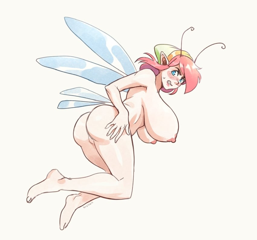 antennae ass big_breasts brellom cap_of_the_hero fairy fairy_spell fairy_wings feet flying link nintendo nipples nude pink_hair rule_63 solo the_legend_of_zelda zelda_ii:_the_adventure_of_link