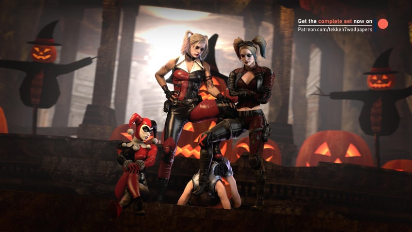 3d 4girls absurdres batman:_arkham_knight batman_(series) blonde_hair boots brown_hair cassie_cage cassie_quinn crossover dc dc_comics defeated eye_mask female female_only femdom foot_on_butt foot_on_face forced harley_quinn harley_quinn_(arkham) harley_quinn_(arkham_knight) harley_quinn_(classic) harley_quinn_(cosplay) harley_quinn_(injustice) helpless highres humiliation injustice_2 kazama_asuka legs_crossed mortal_kombat mortal_kombat_11 multiple_girls pale_skin pinned_down sitting tekken tekken7wallpapers tekken_7