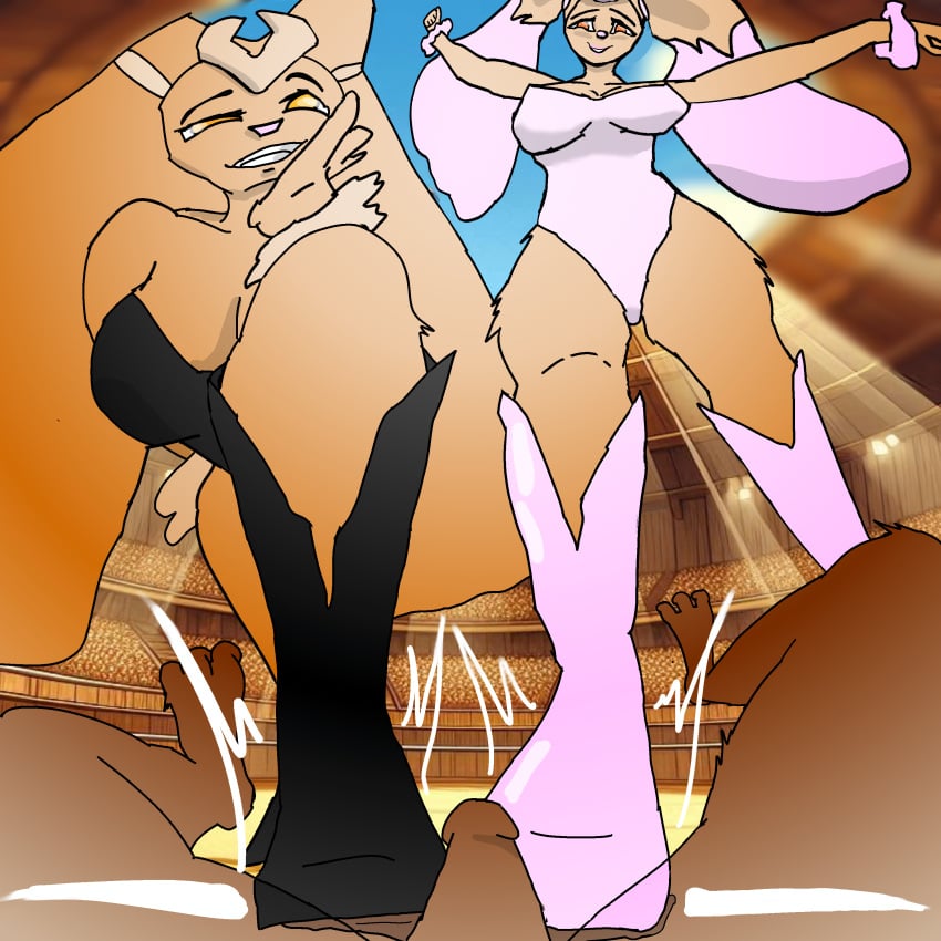 2girls 2girls1boy arena ball_crushing ball_stomp ballbusting balls boots breasts cbt cfnm crushed_testicles crushing_testicles defeated_male dominant_female femdom legs_spread lopunny malesub penis pokemon polkmijnu pov pov_male stepping_on_balls stomping stomping_on_balls