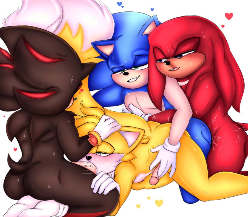 anal anal_penetration foursome gay group_sex knuckles_the_echidna male male/male male/male/male/male male_only male_penetrating male_penetrating_male oral_sex penetrating_while_penetrated penetration shadow_the_hedgehog sonic_(series) sonic_the_hedgehog sonic_the_hedgehog_(film) sonic_the_hedgehog_(series) sonic_the_hedgehog_3_(film) tails tails_the_fox yaoi