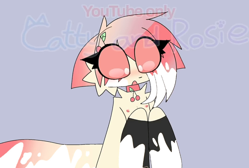 aged_down animation_meme_community background blushing cattaz_(artist) cherri_(cattaz) cum_on_body flat_chest flushed_face legs_crossed red_eyes tagme thighhighs