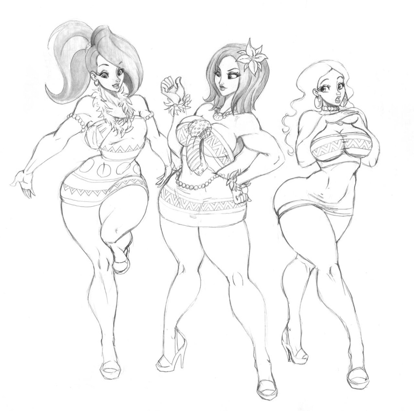 3girls aged_up background big_breasts bonnie_rockwaller breasts bust busty curvy_females disney drawing dress eyelashes female female_focus female_only heels henrik-drake hhammerh high_heels hips huge_breasts kim_possible kimberly_ann_possible large_breasts legs long_hair monochrome pencil_(artwork) pencil_sketch rsahnp short_hair simple_background sketch tara_(kim_possible) thick_legs thick_thighs thighs voluptuous waist waziri waziri_dress white_background wide_hips