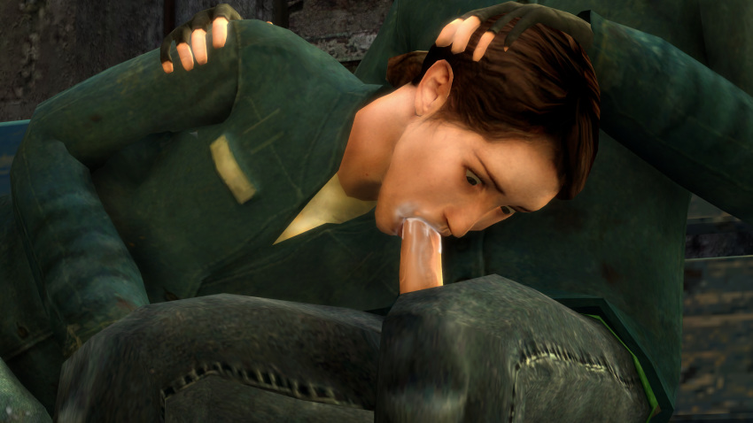 1boy 1girls 3d artist_request black_eyes blowjob brown_hair citizen cum cum_in_mouth erect_penis erection fellatio female female_focus female_penetrated fingerless_gloves fully_clothed half-life half-life_(series) half-life_2 hand_on_head human human_female human_male human_only human_penetrated human_penetrating human_penetrating_female human_penetrating_human male male_penetrating male_penetrating_female male_penetrating_human oral oral_penetration oral_sex penetration penis penis_through_fly ponytail sex shocked shocked_eyes slow source_filmmaker straight surprised unseen_male_face valve