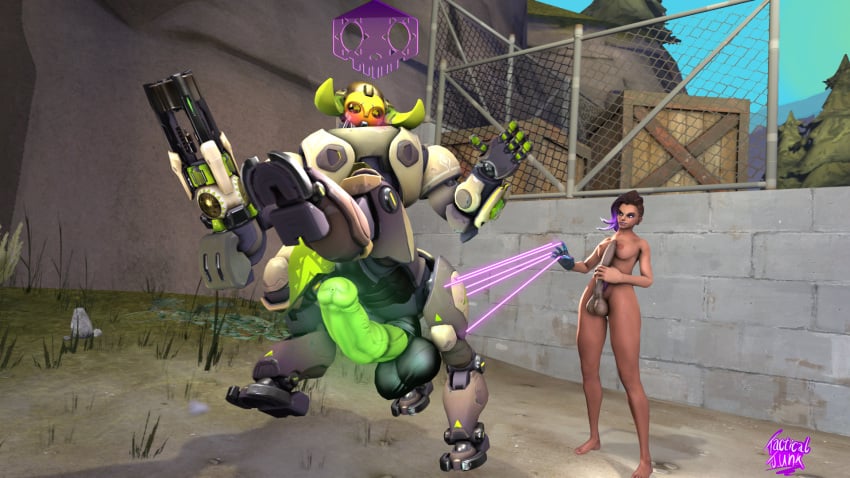 3d bioluminescence bioluminescent_penis dark-skinned_futanari dark_skin futanari glowing_penis hacking horsecock long_penis orisa overwatch robot sfm sombra source_filmmaker tacticaljunk tacticaljunksfm