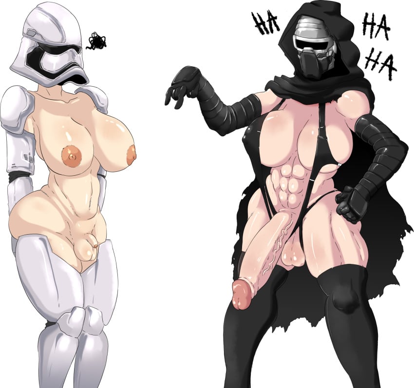 2futas balls betrayal big_breasts breasts captain_phasma female_stormtrooper futa_only futanari huge_cock humiliation kylo_ren penis_to_the_knees raizengax riderx rule_63 small_penis small_penis_humiliation star_wars stormtrooper