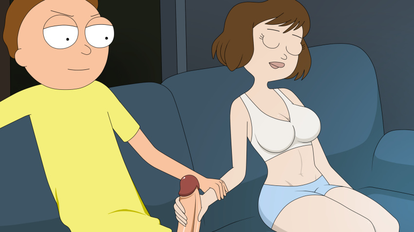 1boy 1girls artist_request clothing ferdafs handjob morty_smith pajamas penis rick_and_morty rick_and_morty:_a_way_back_home sleep_molestation sleeping tagme tammy_gueterman