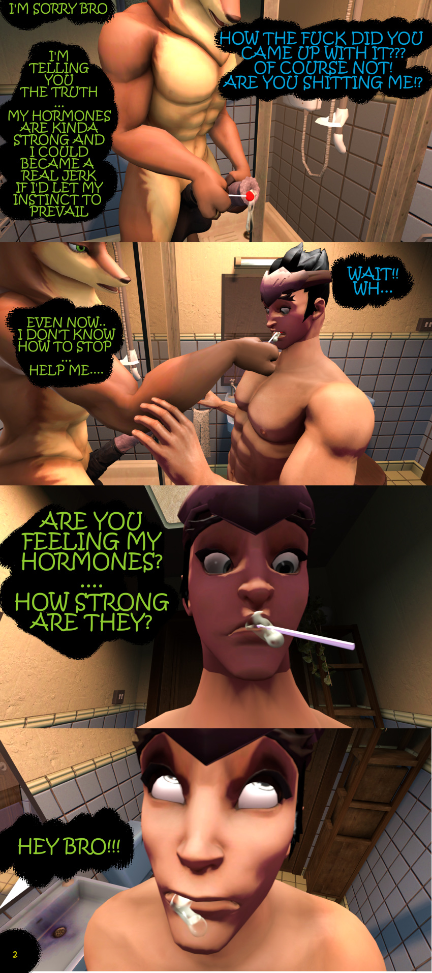 3d 3d_(artwork) anthro_penetrating aroused cervine cheating cum cum_in_mouth deer drugged furry gay horns human_on_anthro netorare overwatch sfm source_filmmaker whatawoodsfm yaoi