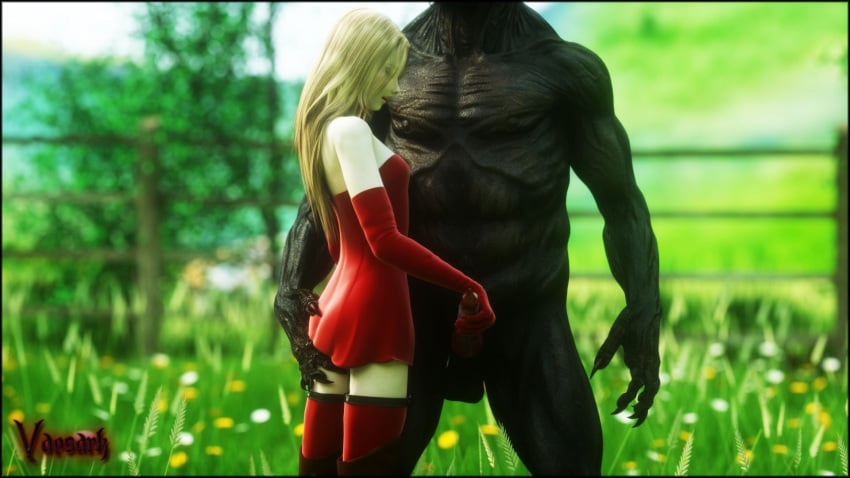 1boy 1girls 3d animal_genitalia anthro anthro_on_female anthro_on_human anthro_penetrating big_bad_wolf blonde_hair blue_eyes cgs44_(vaesark) detailed_background dress female female_on_anthro hand_on_ass hand_on_penis handjob human human_on_anthro human_penetrated large_penis larger_male little_red_riding_hood long_gloves long_hair male minidress miniskirt monster penis red_dress red_legwear red_skirt red_thighhighs size_difference skirt small_breasts smaller_female strapless strapless_dress thighhigh_boots thighhighs thighhighs_under_boots tube_dress tubetop vaesark werewolf zettai_ryouiki