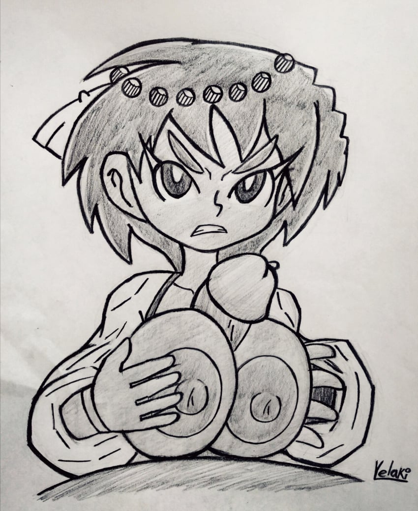 ajna_(indivisible) angry indivisible paizuri pencil_(artwork) sketch