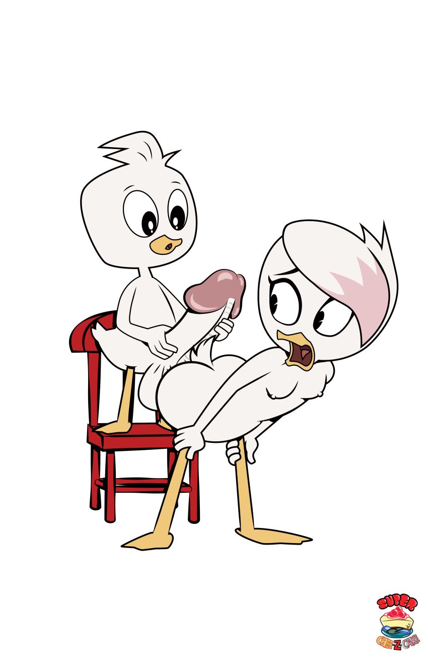 ass big_ass cub dewey_duck disney disney_channel disney_xd duck ducktales ducktales_(2017) furry huge_cock large_ass lena_de_spell nipples penis supercheezcake_(artist) testicles white_background young