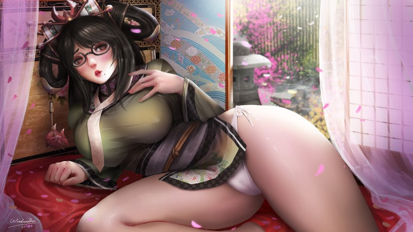 1girls big_breasts breasts cameltoe cleavage erect_nipples female female_only glasses large_breasts nipples panties qipao samurai_shodown solo thick_thighs visible_nipples visible_pussy wide_hips windwalker wu-ruixiang