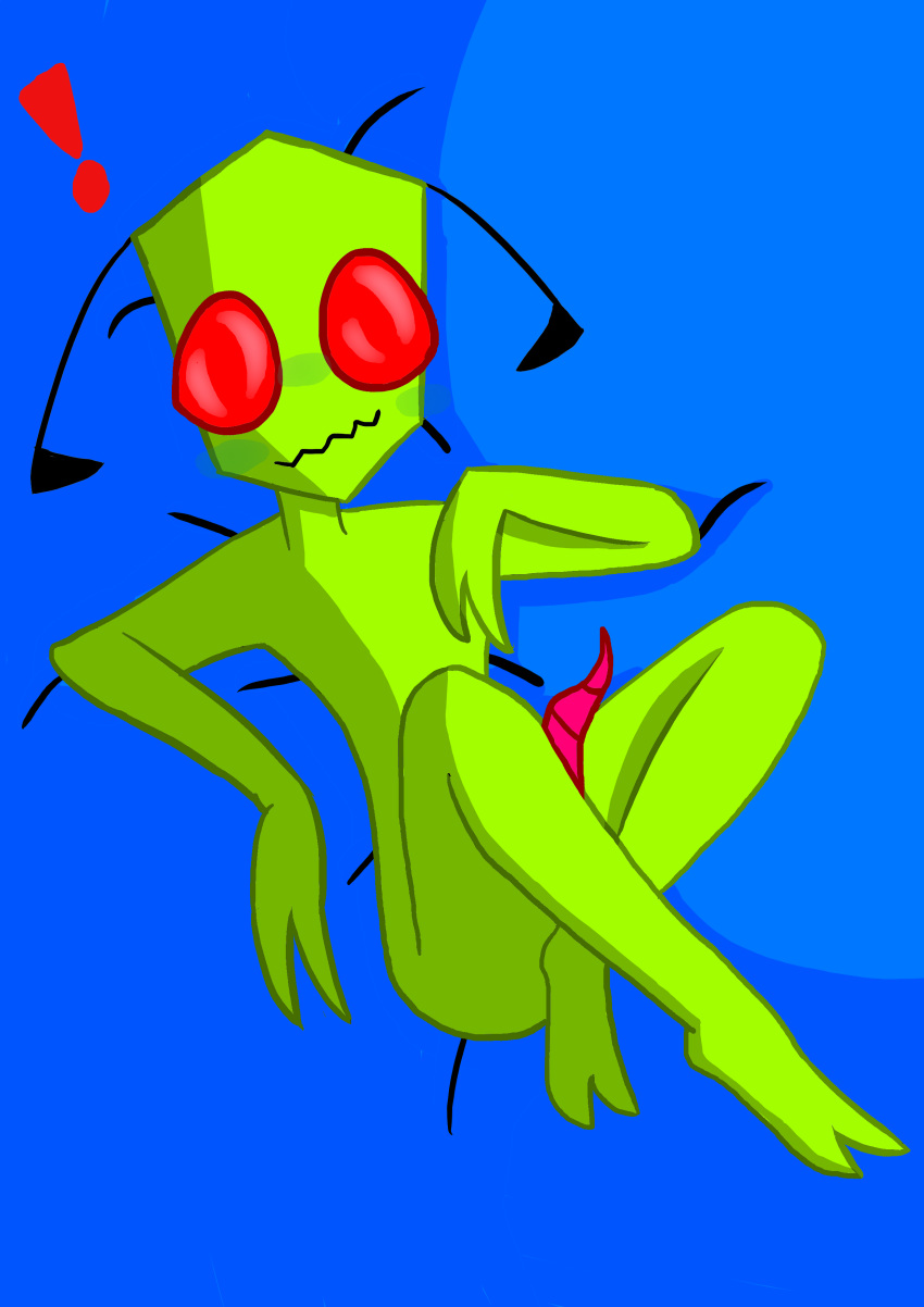 2_toes antennae claws green_skin invader_zim irken looking_at_viewer male male_only penis red_eyes smooth_skin solo solo_male surprised zim