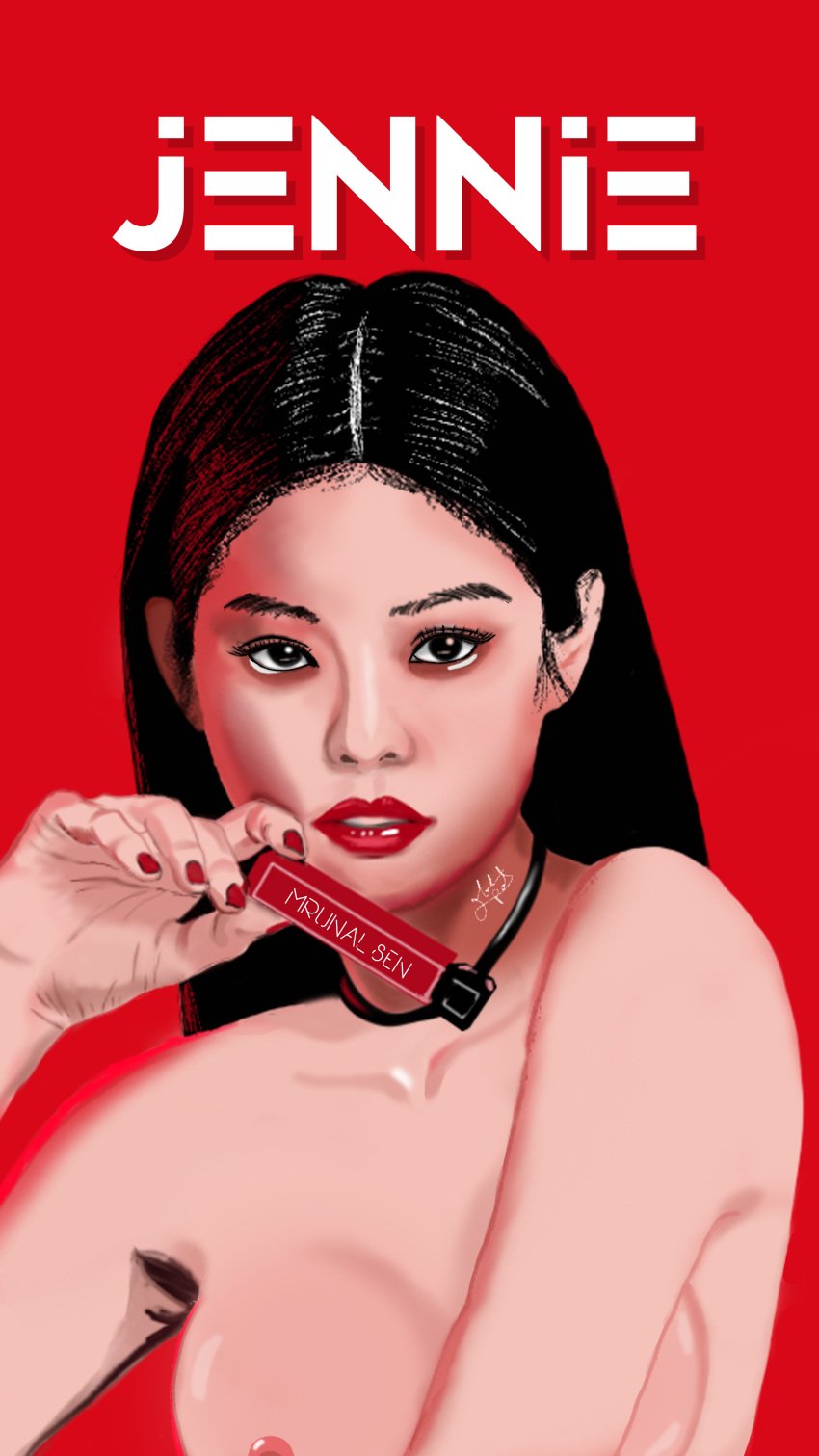 2020 asian bad_edit blackpink celebrity edit edited jennie_kim k-pop korean kpop looking_at_viewer mrunall mrunalsenart naked nipples solo tagme topless