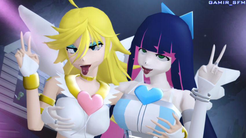 4k ahe_gao chuck_(psg) gamir_sfm panty_&_stocking_with_garterbelt panty_anarchy source_filmmaker stocking_anarchy tongue_out