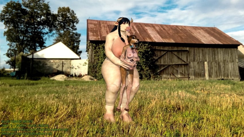 3d anthro anthro_on_anthro anthro_penetrated anthro_penetrating anthro_penetrating_anthro balls big_balls big_breasts big_penis black_hair bovid bovine breasts brown_hair building cattle cloud day detailed_background digital_media_(artwork) drages duo english_text female female_penetrated forced from_behind_position genitals grass gynomorph gynomorph/female gynomorph_penetrating gynomorph_penetrating_female hair hand_on_torso hi_res huge_breasts huge_cock intersex intersex/female intersex_penetrating intersex_penetrating_female interspecies laura_(drages) mammal navel nipples nude outside penetration penis sex size_difference sky standing standing_sex stomach_bulge text url vaginal_penetration